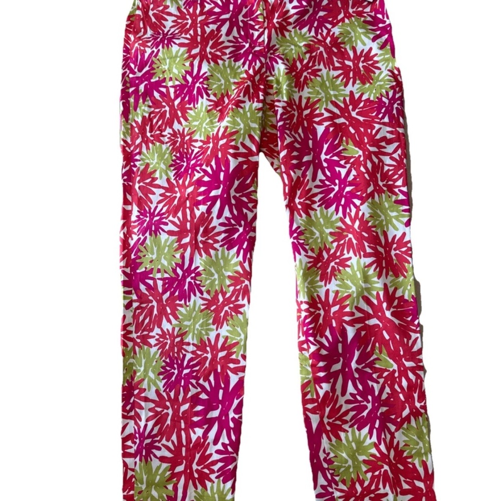 Pappagallo Hot Pink & Lime Floral Ankle Jeans pink (sand and melon) 10 nwt - Picture 12 of 16